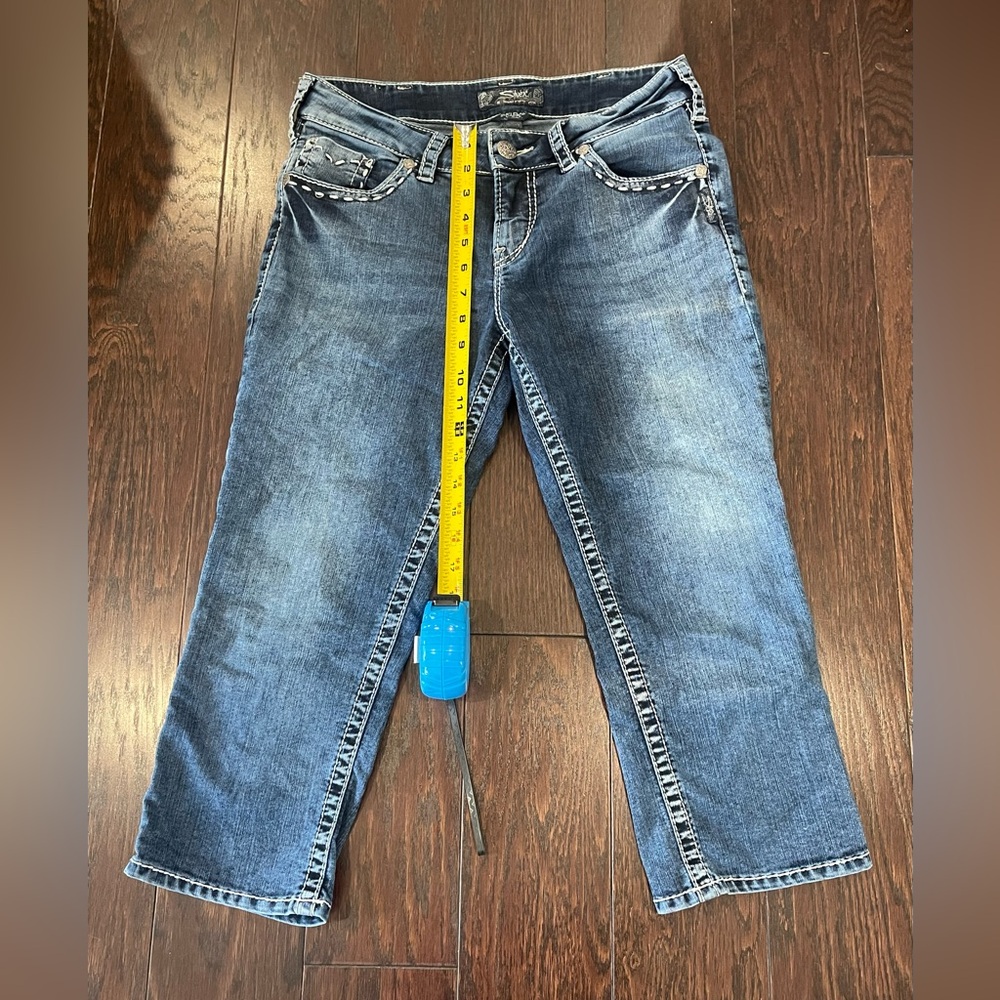 Silver Jeans Women's Blue Straight-Leg Capris
